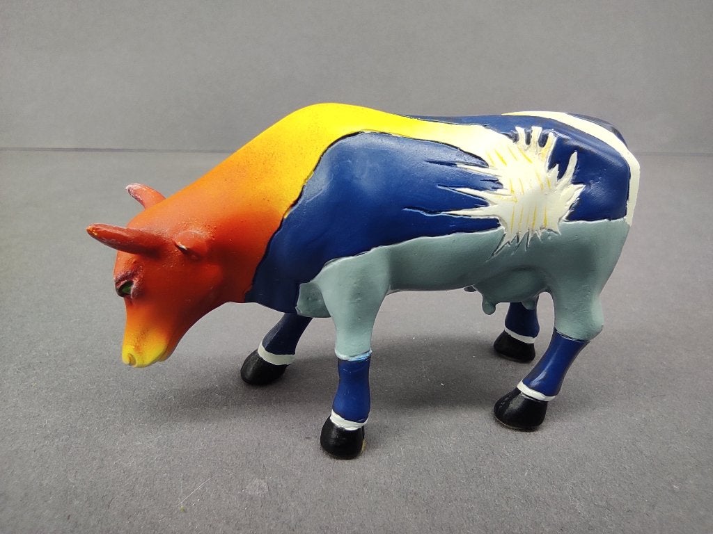 CowParade / Cow Parade Koe “Cosmic Cow” SMALL (zeldzaam), Ophalen of Verzenden, Beeld, Meerkleurig, Handgemaakt