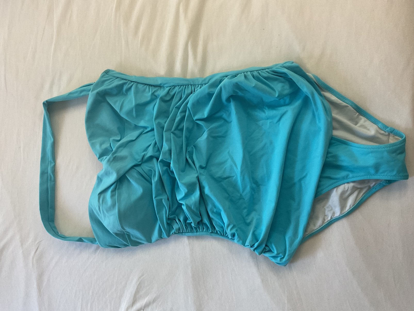 Roidal aqua strapless badpak maat 42 cupC, Ophalen of Verzenden, Zo goed als nieuw, Blauw, Badpak