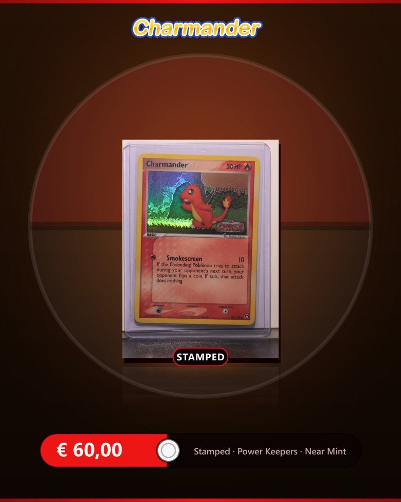 Pokémon Charmander Power Keepers #48 Stamped, Ophalen of Verzenden, Zo goed als nieuw, Losse kaart, Foil