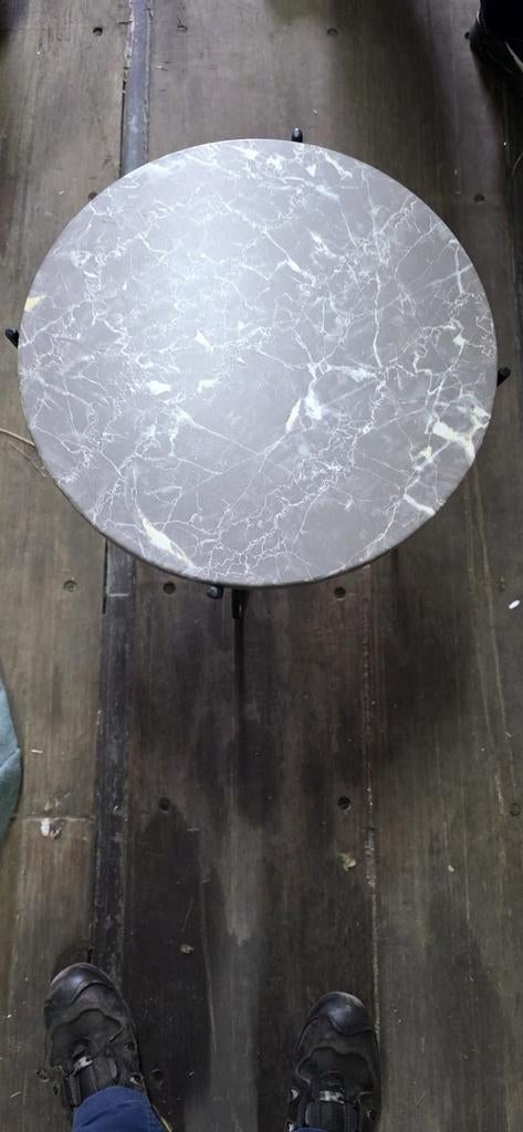 Mica Decorations Farah Bijzettafel - Rond, Marmerlook, 45 tot 60 cm, Mica Decorations, Minder dan 55 cm, Metaal of Aluminium