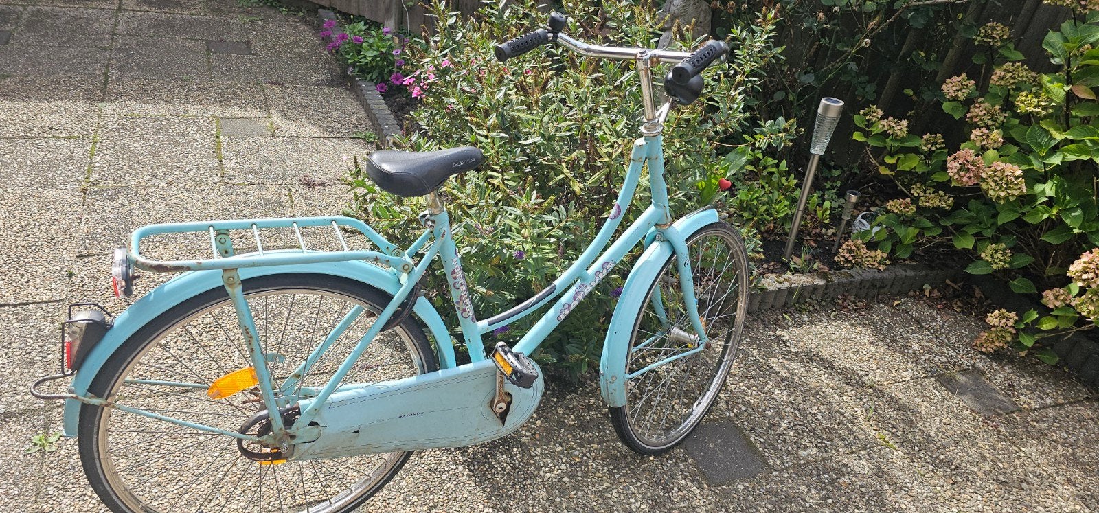 kinderfiets 24 inch  Lichtblauw, Fietsen en Brommers, Ophalen, Terugtraprem, Gebruikt, Batavus