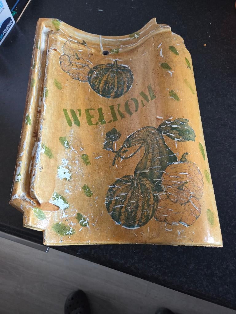 Dakpan Welkom in Nette Staat, Doe-het-zelf en Verbouw, Dakpannen en Dakbedekking, Steen of Klei, Ophalen of Verzenden, Zo goed als nieuw