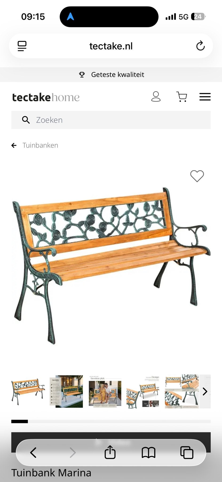 Gietijzeren stadsbankje, zelf in elkaar zetten, Ophalen, Gebruikt, Metaal