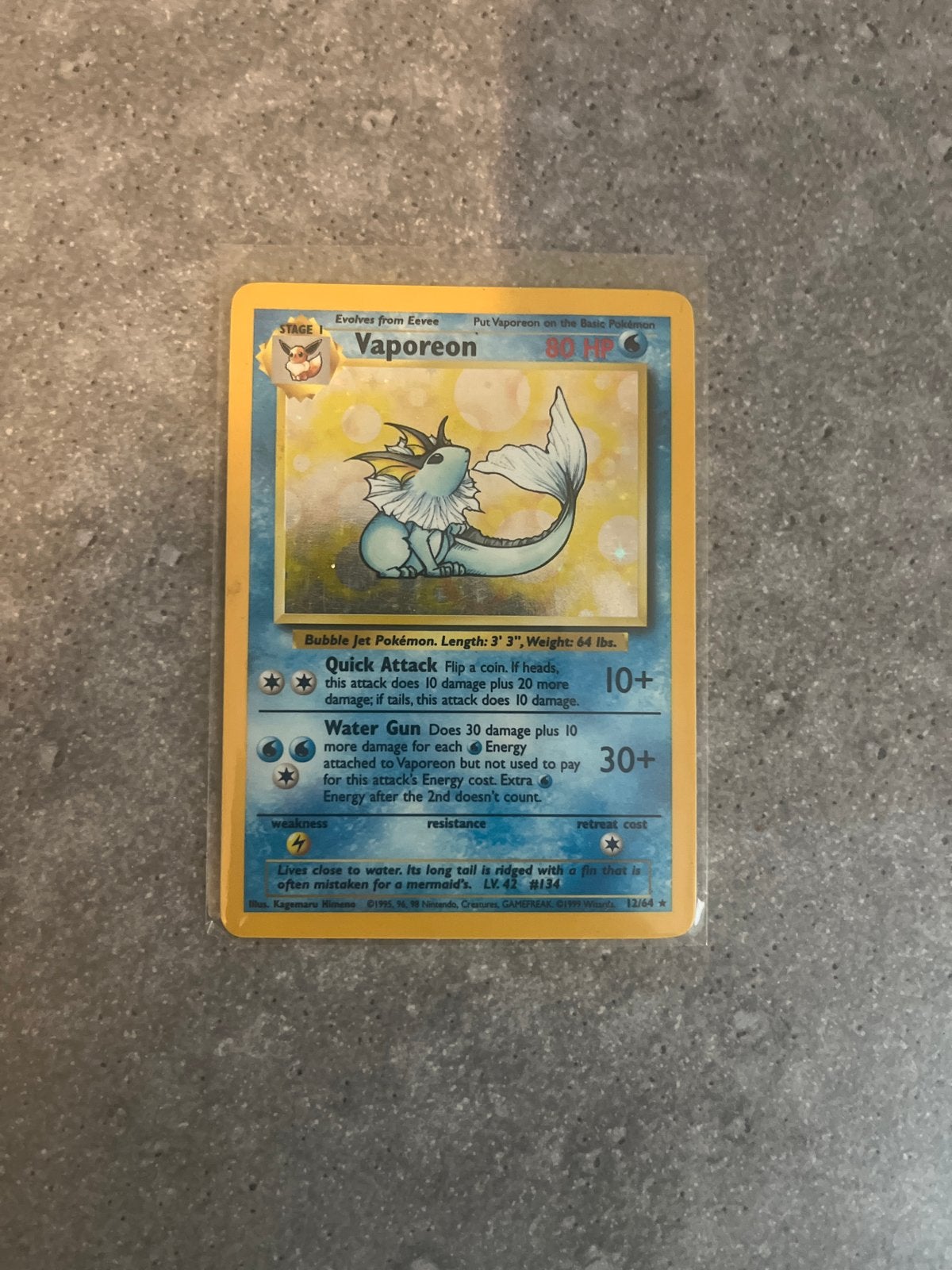 Vaporeon Pokémon kaart - Jungle Set 12/64 (Engels), Ophalen, Gebruikt, Losse kaart