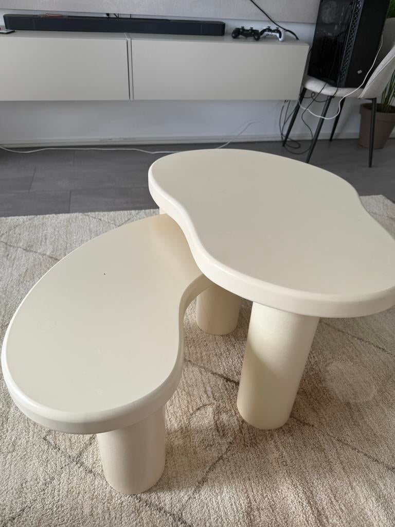 Action Japandi Salontafel Crème Wit, Ophalen, Overige materialen, 100 tot 150 cm, 50 tot 100 cm