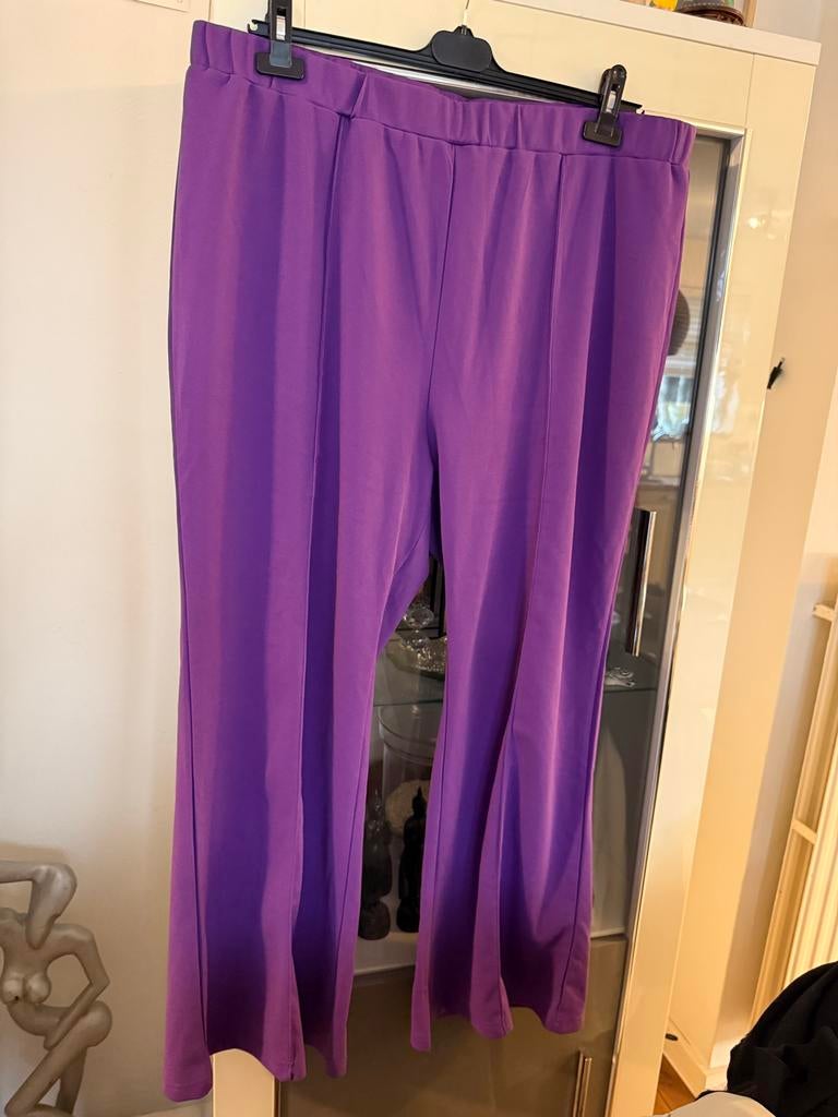 Paarse broek maat 50 Shein curve flared, Kleding | Dames, Ophalen of Verzenden, Zo goed als nieuw, Paars, Broek of Spijkerbroek