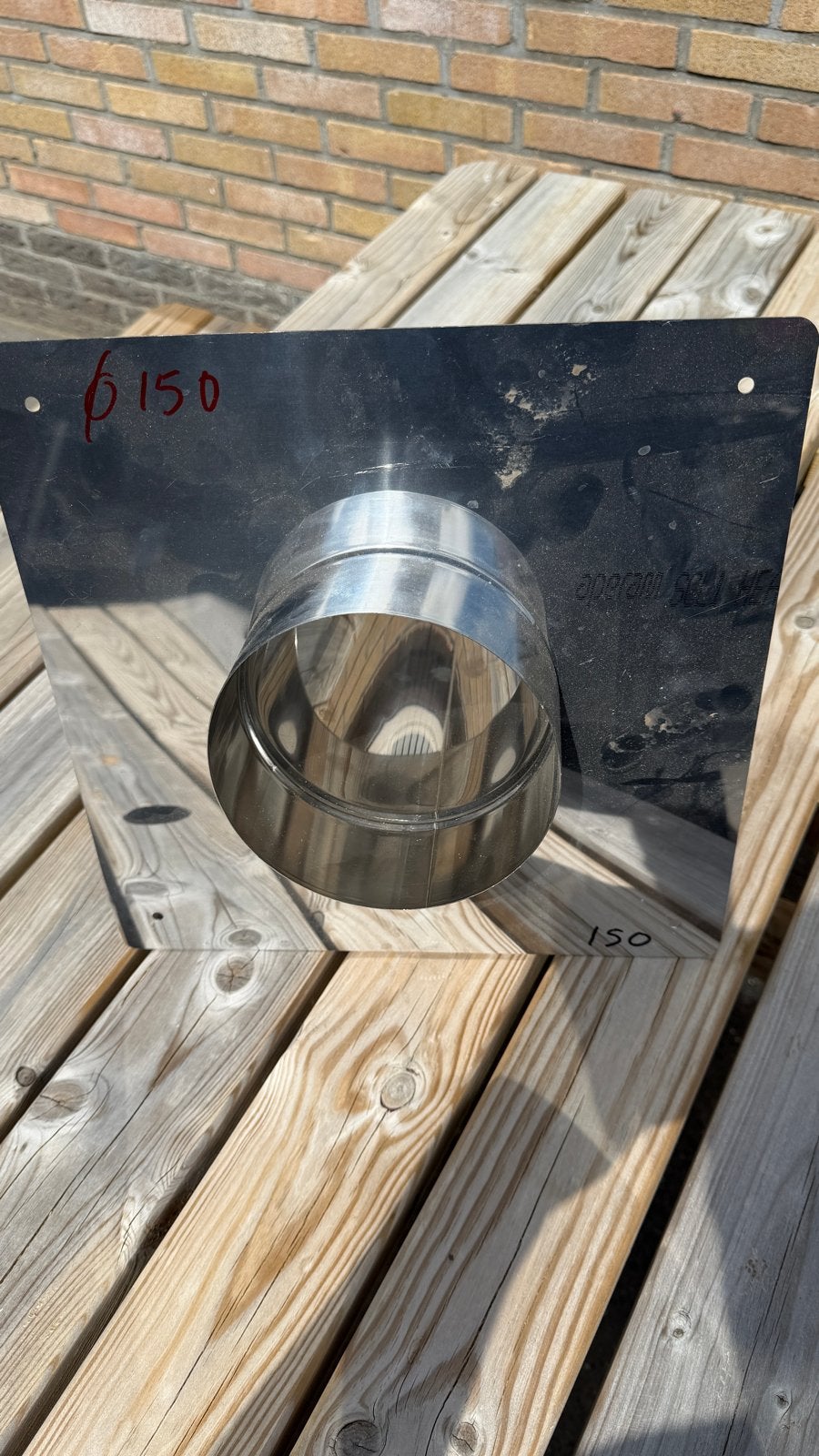 150 mm Enkelwandige Kachel rvs Plafond Doorvoer Nieuw, Ophalen of Verzenden, Nieuw