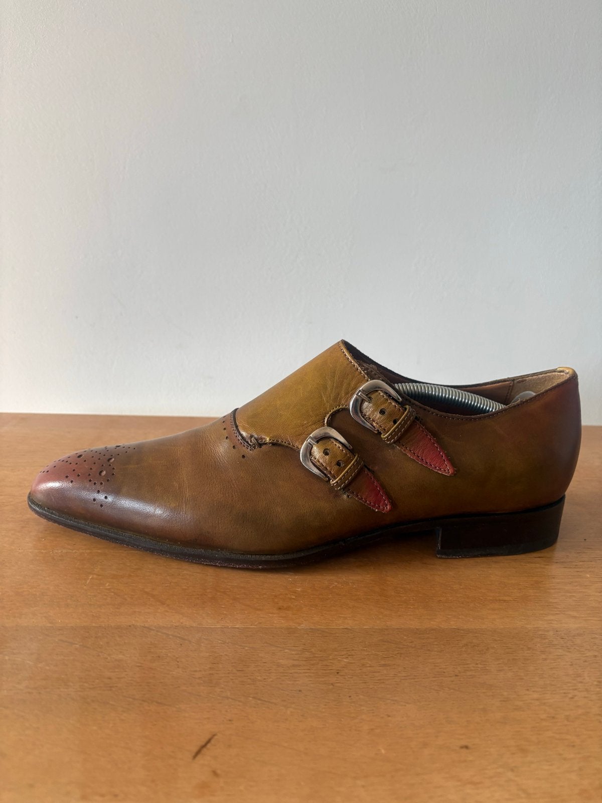 Giorgio 1958 Originele Monkschoenen - Bruin Leer maat 43, Bruin, Ophalen of Verzenden, Gespschoenen, Zo goed als nieuw