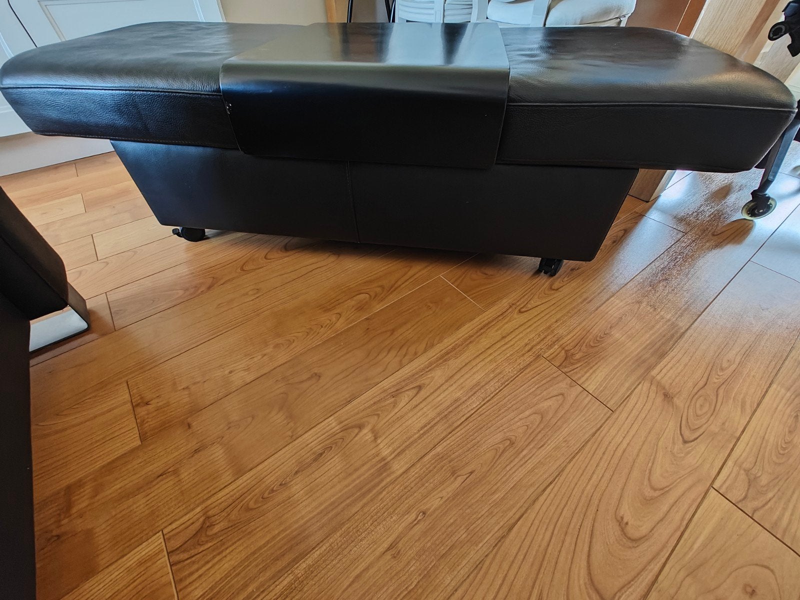 Stressless Dubbele Voetenbank / Hocker / Ottoman met Wielen, Ophalen, Rechthoekig
