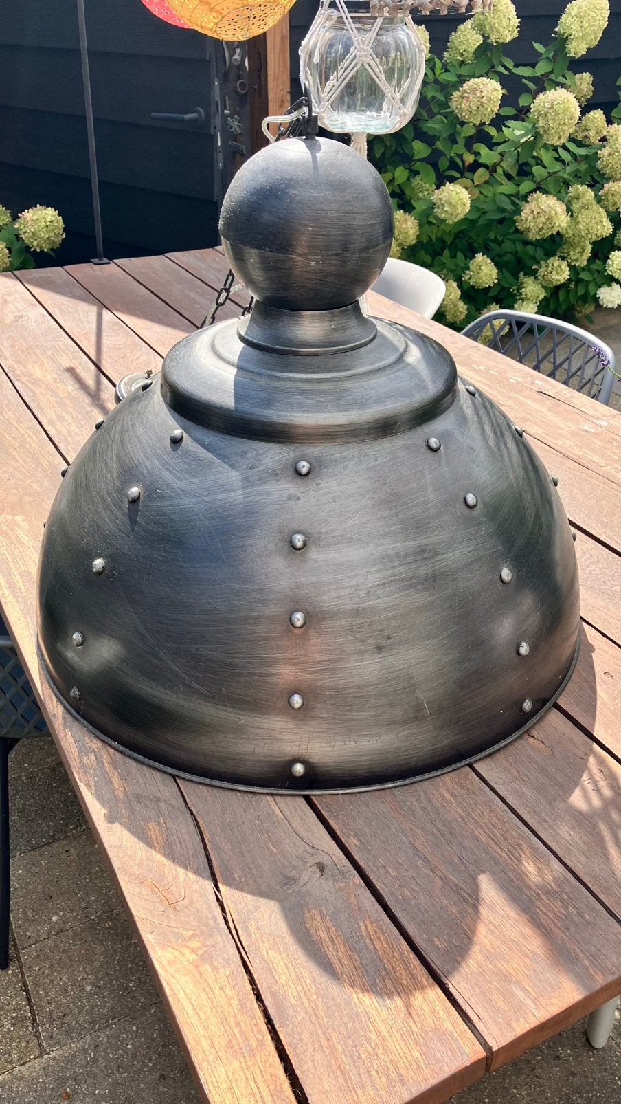 Metalen hanglamp, loods 5, groot, industrieel, landelijk, Ophalen, E27 (groot), Zo goed als nieuw, Industrieel, landelijk