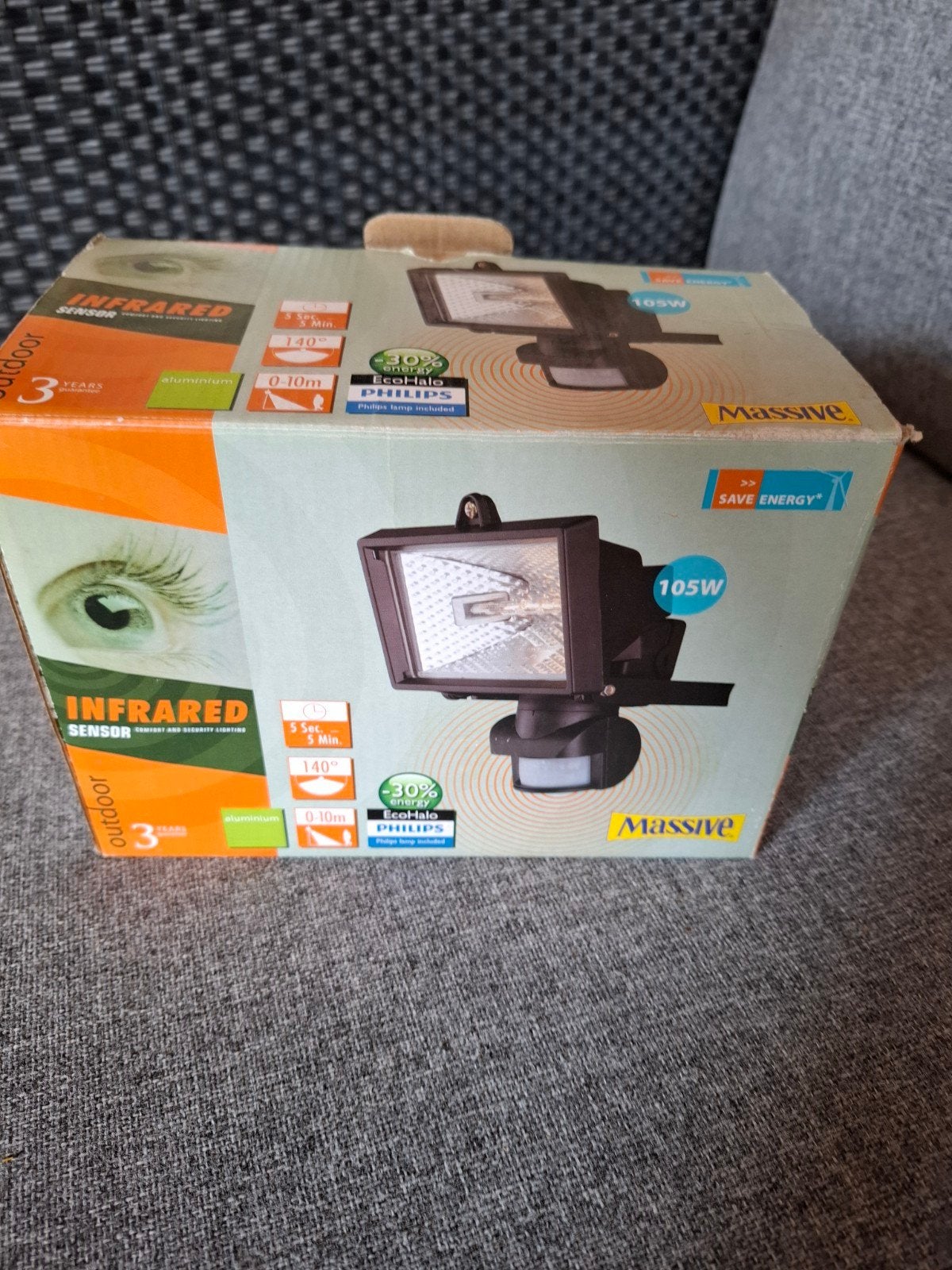 Massive buitenlamp met bewegingssensor 105W, Ophalen, Overige materialen, Bewegingssensor, Overige typen