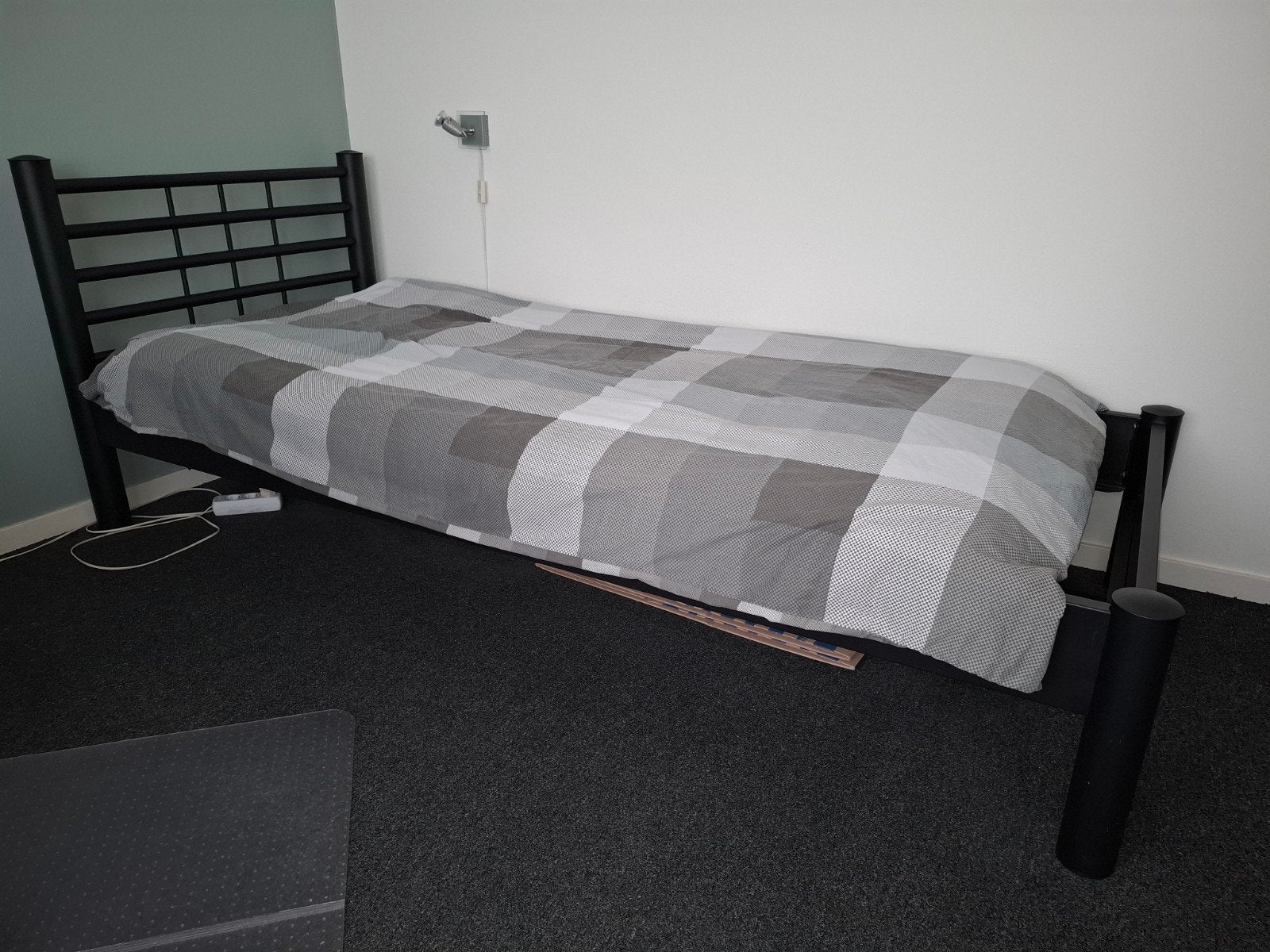 Éénpersoons bed 220x90cm, Ophalen, 90 cm, Eenpersoons, Zwart