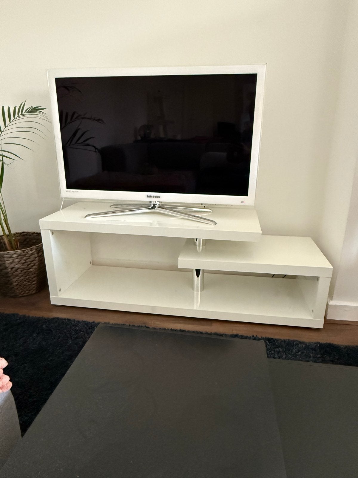 Tv meubel wit hoogglans GRATIS, Ophalen, Gebruikt, 100 tot 150 cm, Minder dan 100 cm