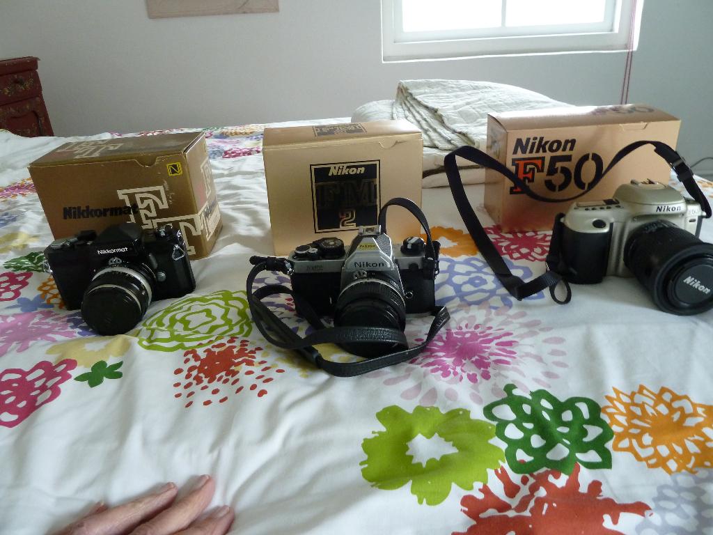 uitgebreide set analoge Nikon camera's en lenzen, Ophalen, Gebruikt, Spiegelreflex, Nikon