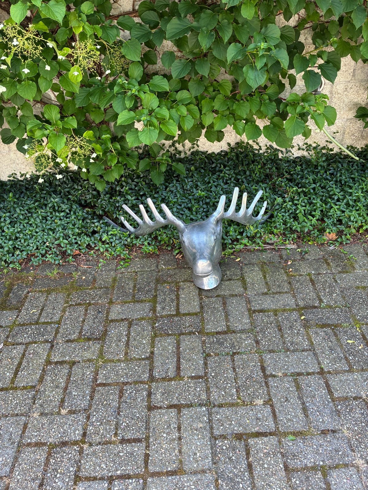 Metalen hertenkop met gewei, Ophalen of Verzenden