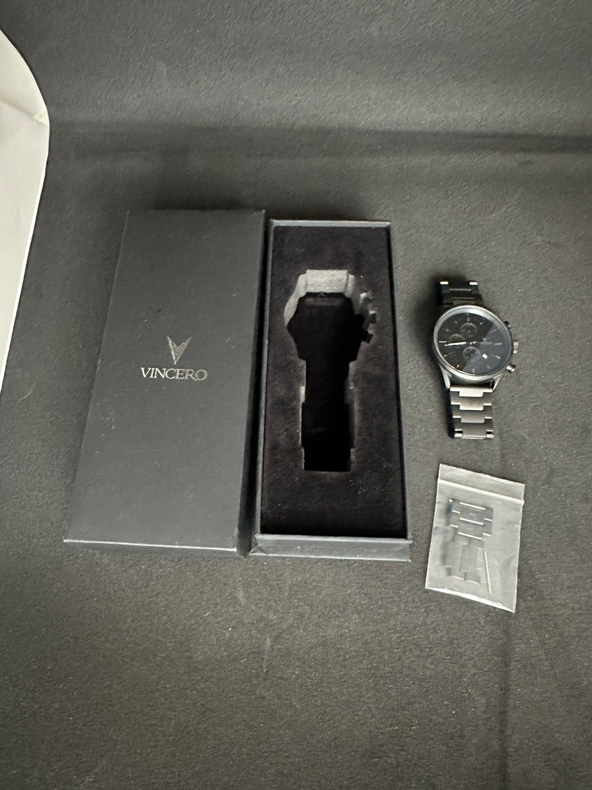 Vinceren heren horloge zwart, Ophalen of Verzenden, Zo goed als nieuw, Overige merken