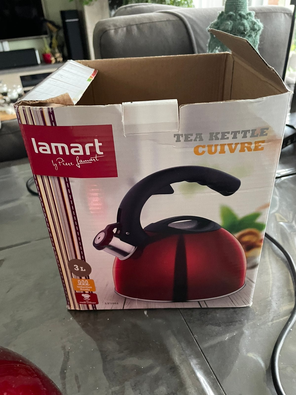 Lamart 2,5 liter fluitketel, Nieuw, Rood, Overige merken, Ophalen