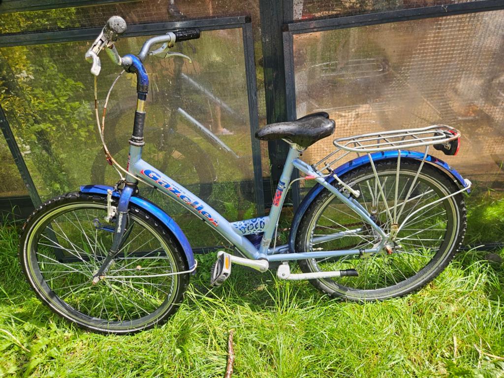 Gazelle Poco kinderfiets, 26 inch, blauw/grijs, Gebruikt, Velgrem, Versnellingen, Ophalen of Verzenden