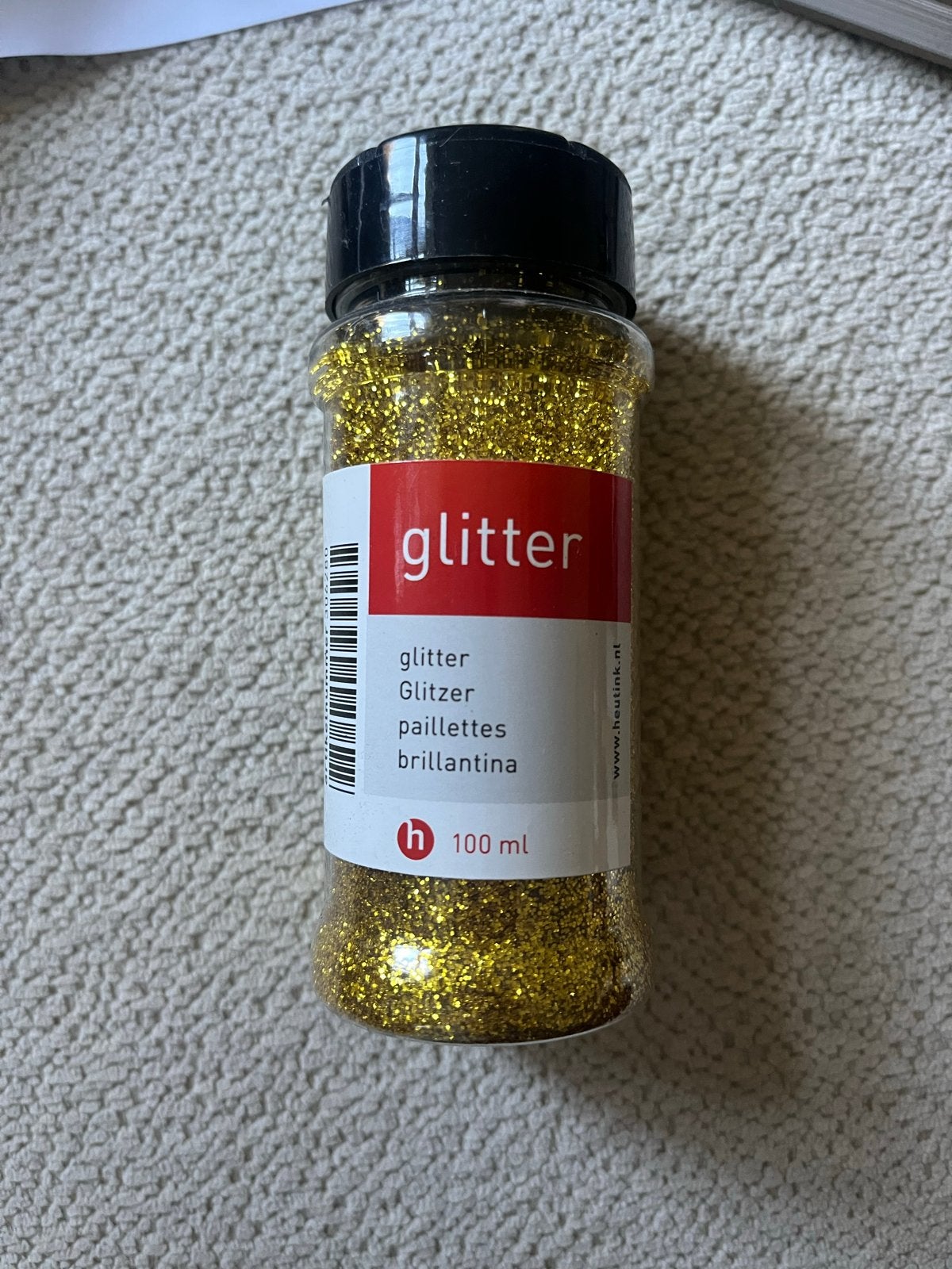 Gouden glitter - ongeveer 100 ml - van Heutink, Goud, Overige thema's, Ophalen of Verzenden, Zo goed als nieuw