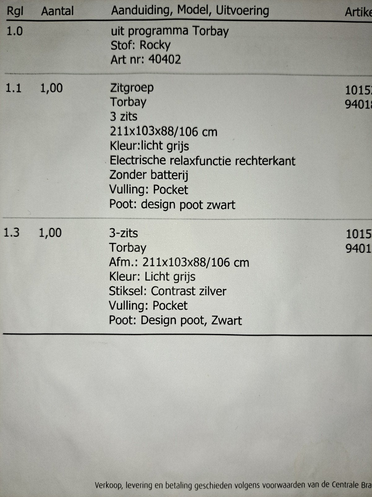 Lichtgrijze 3-zitsbank Torbay met relaxfunctie, Huis en Inrichting, Banken | Bankstellen, Ophalen, 75 tot 100 cm, Driepersoons