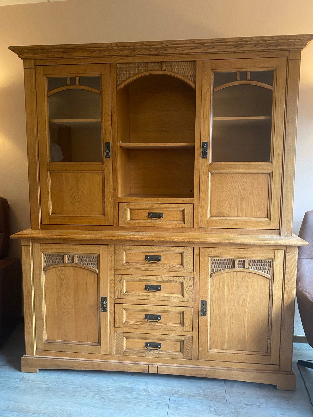 Mooie massief eikenhouten kast, Gebruikt, 100 tot 150 cm, Eikenhout, Ophalen of Verzenden