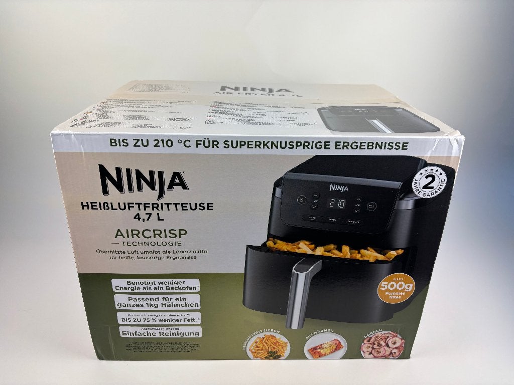 Ninja Air Fryer 4,7L – AF110EU – 1750W – AirCrisp, Airfryer, Kundendienst-de@sharkninja.com, Nieuw, SharkNinja Germany GmbH