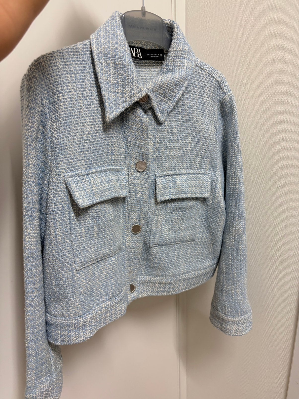 Zara tweed jasje/blazer met knopen, Ophalen of Verzenden, Zo goed als nieuw, Maat 36 (S), Blauw