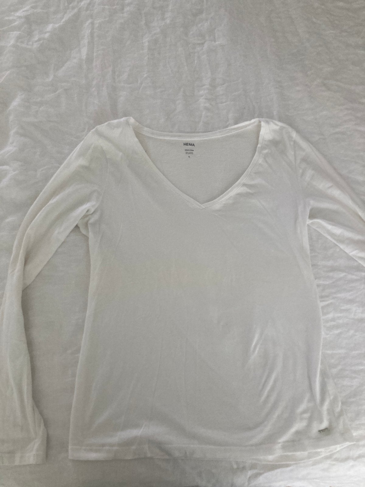 Wit shirt maat L, Wit, Maat 42/44 (L), Ophalen of Verzenden, Lange mouw