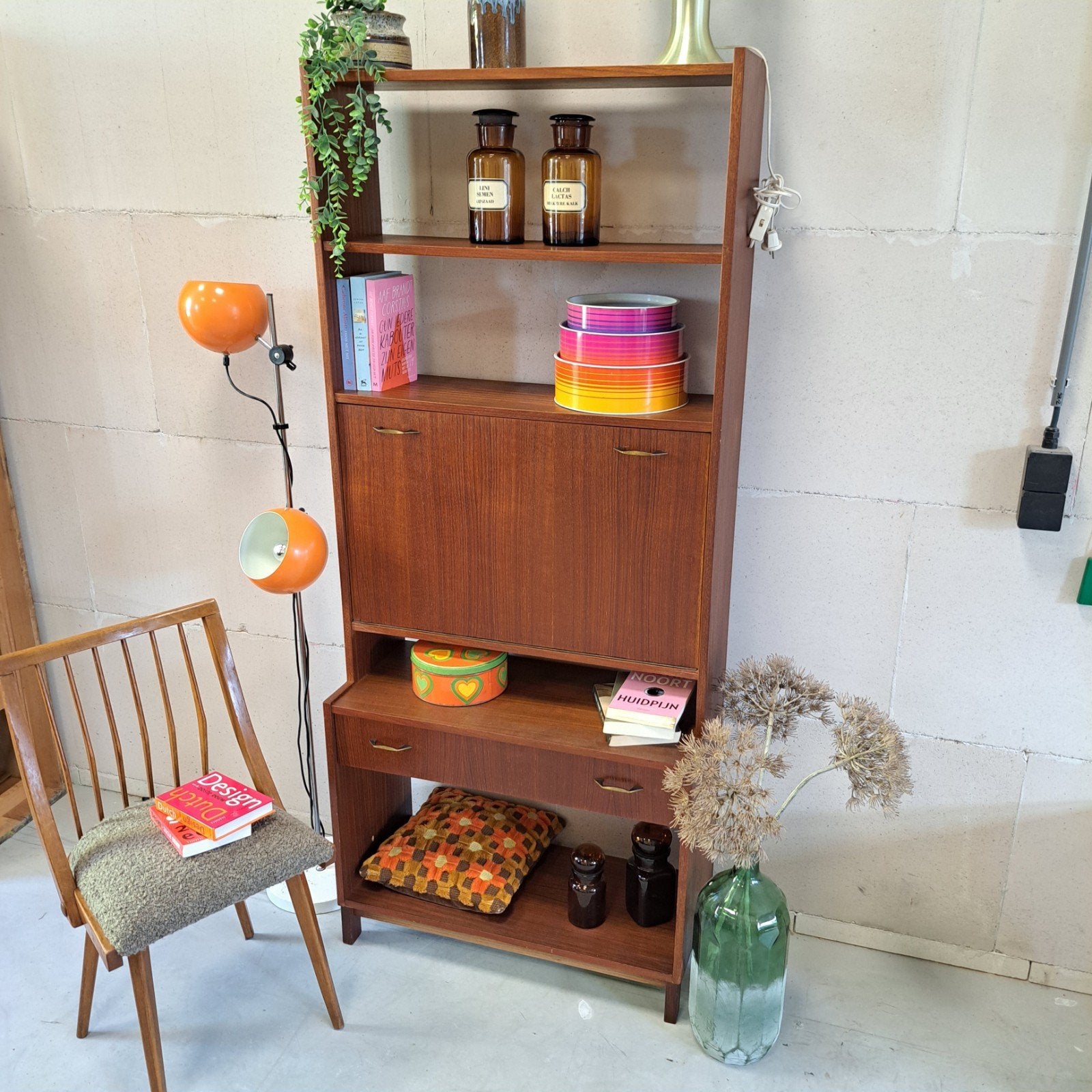 Vintage Midcentury Dressoir Teakfineer Jaren '60, Gebruikt, Mid-century, Vintage, Jaren '60, Teakhout, Met deur(en)