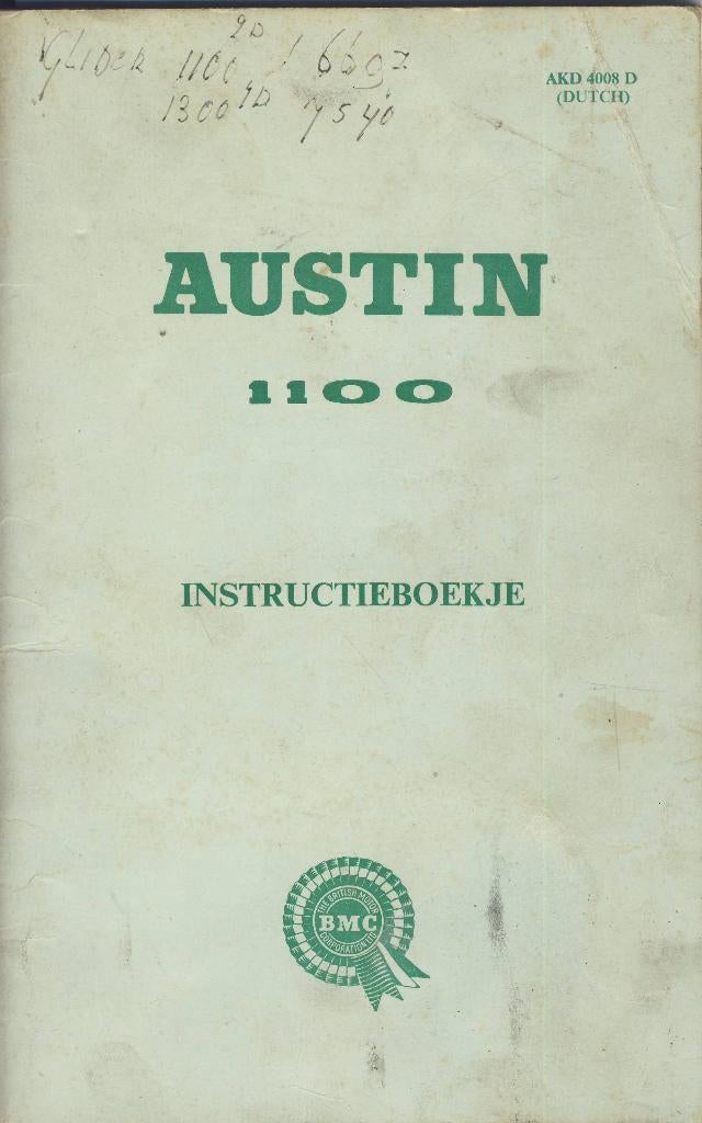 INSTRUCTIEBOEKJE  -    AUSTIN 1100 Glider, Ophalen of Verzenden