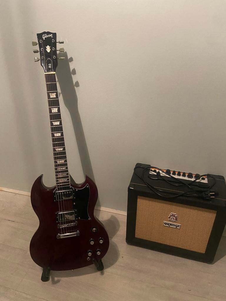 Gibson SG replica& Orange versterker, Muziek en Instrumenten, Snaarinstrumenten | Gitaren | Elektrisch, Zo goed als nieuw, Solid body