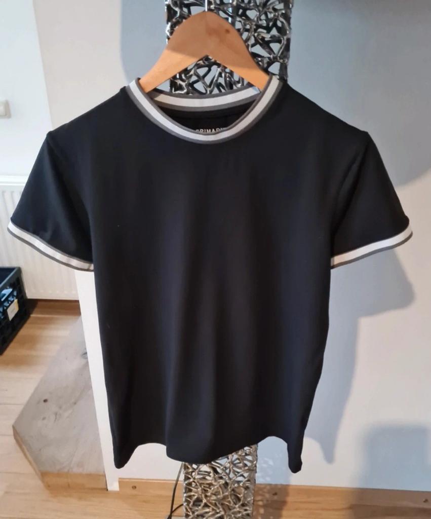 Primark Zwart T-shirt met strepen, Maat S, Kleding | Heren, Zwart, Ophalen of Verzenden, Zo goed als nieuw, Maat 46 (S) of kleiner