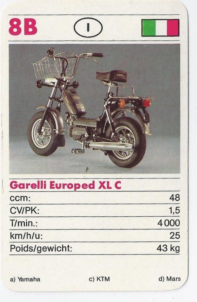 Kw555 bromfiets verzamelplaatje 8b garelli europed xl c, Ophalen of Verzenden, Zo goed als nieuw, Auto's