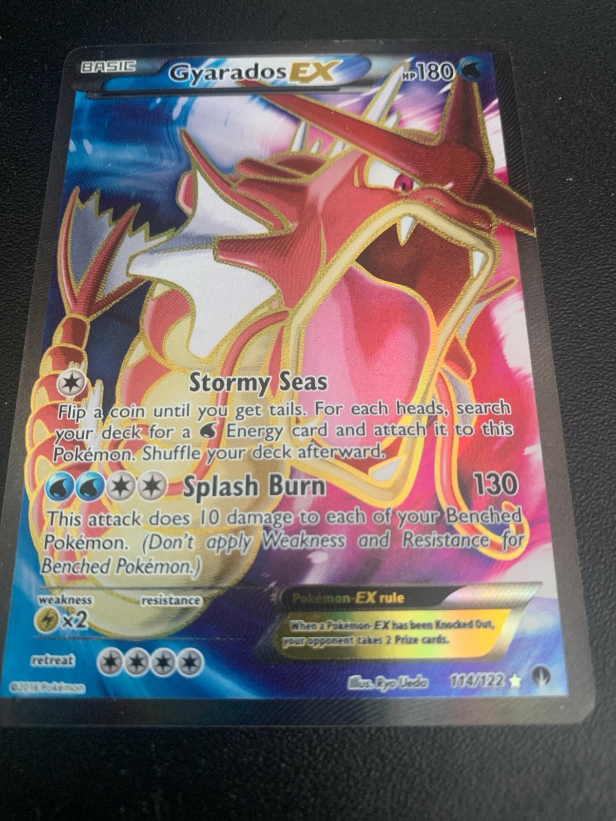 Gyarados EX Pokémon kaart - Full Art - XY BreakPoint 114/122, Ophalen, Gebruikt, Losse kaart, Foil