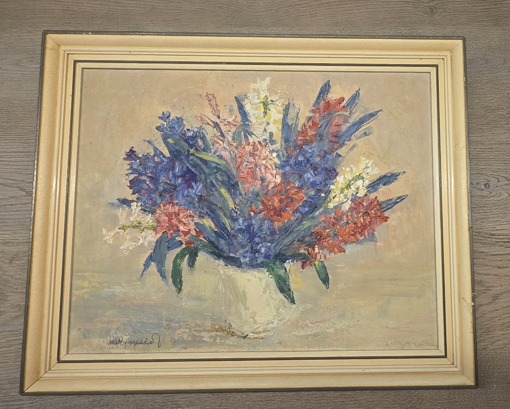 Chris Wijnveldt (1891–1971) – groot bloemstilleven, Antiek en Kunst, Ophalen, Doek, Expressionistisch, Stilleven