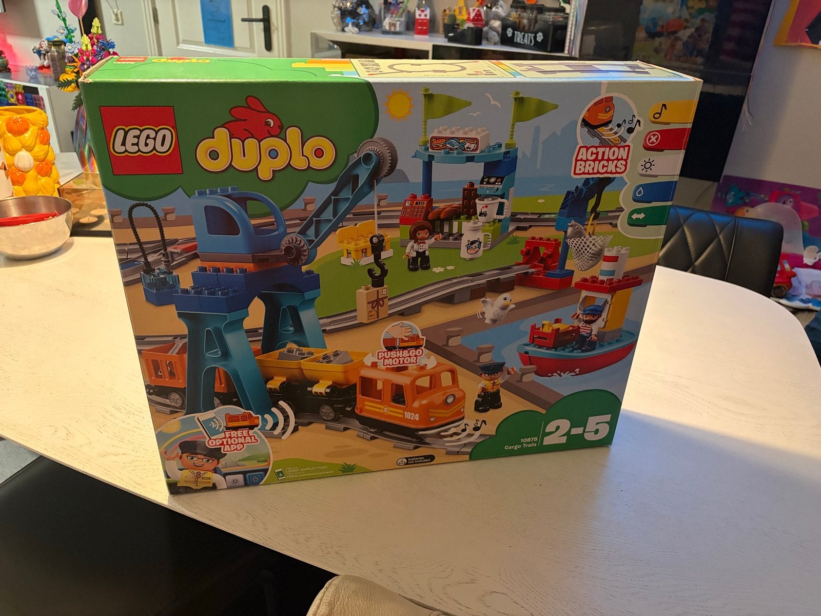 Lego Duplo 10875 Vrachttrein, Overige thema's, Ophalen of Verzenden, Zo goed als nieuw, Compleet