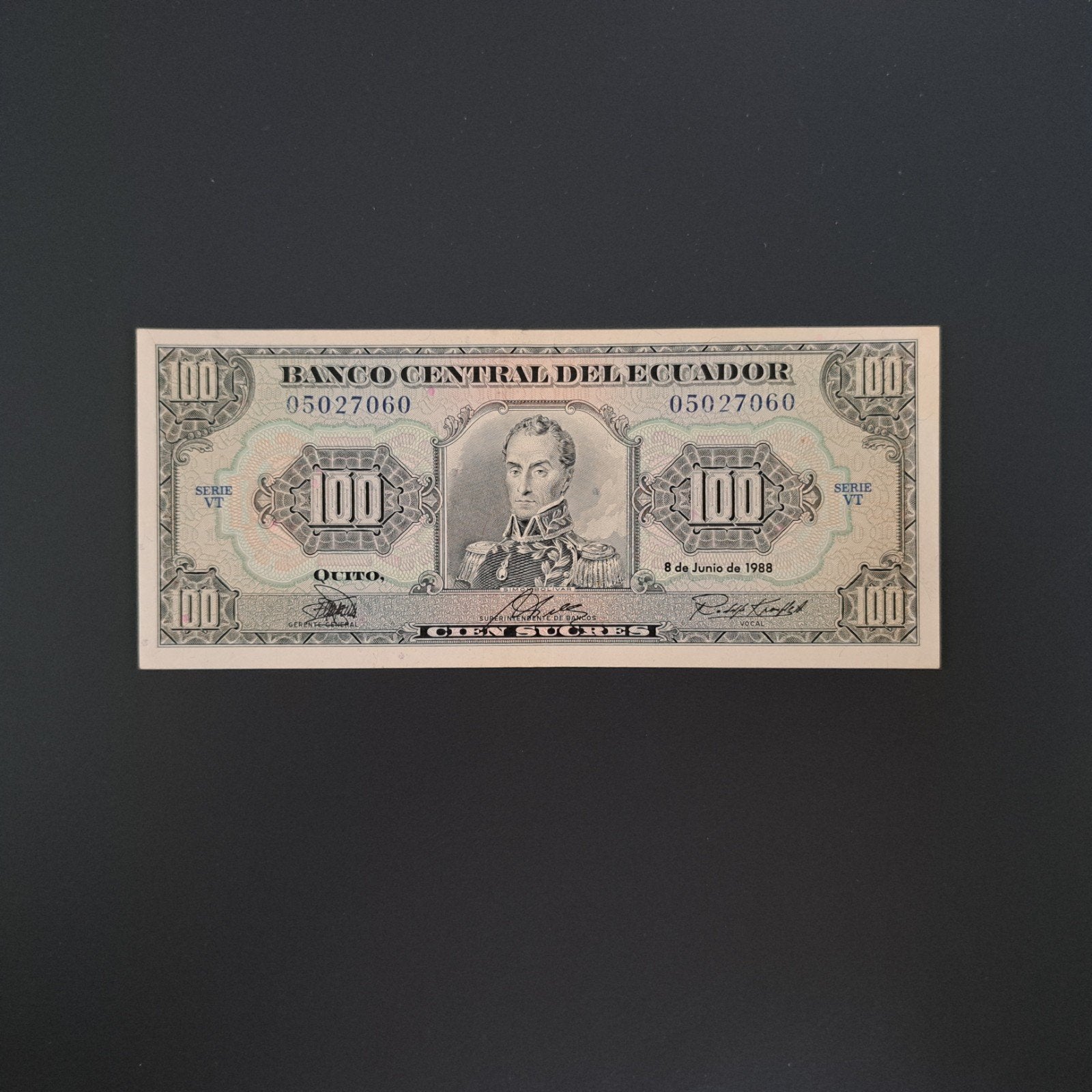 100 sucre Ecuador #002, Verzenden, Zuid-Amerika, Los biljet