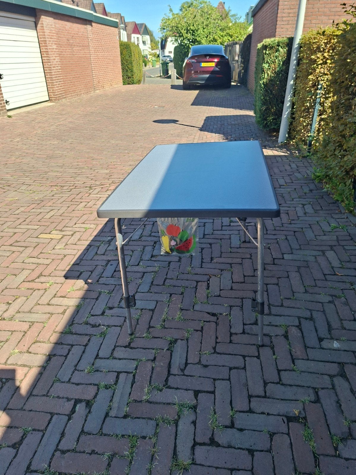 Dukdalf opvouwbare campingtafel - Grijs, Ophalen, Gebruikt, Rechthoekig, Metaal