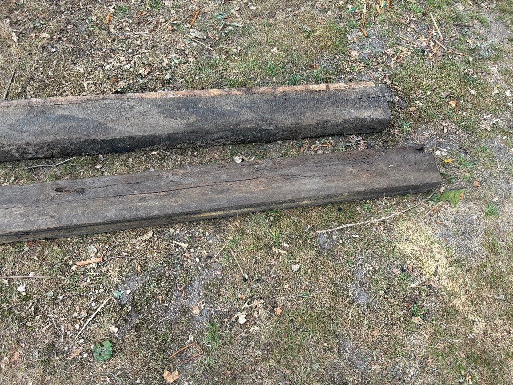 Gratis 2 spoorbielzen, 247 cm en 220 cm lang., Ophalen, Gebruikt, Biels, 200 cm of meer
