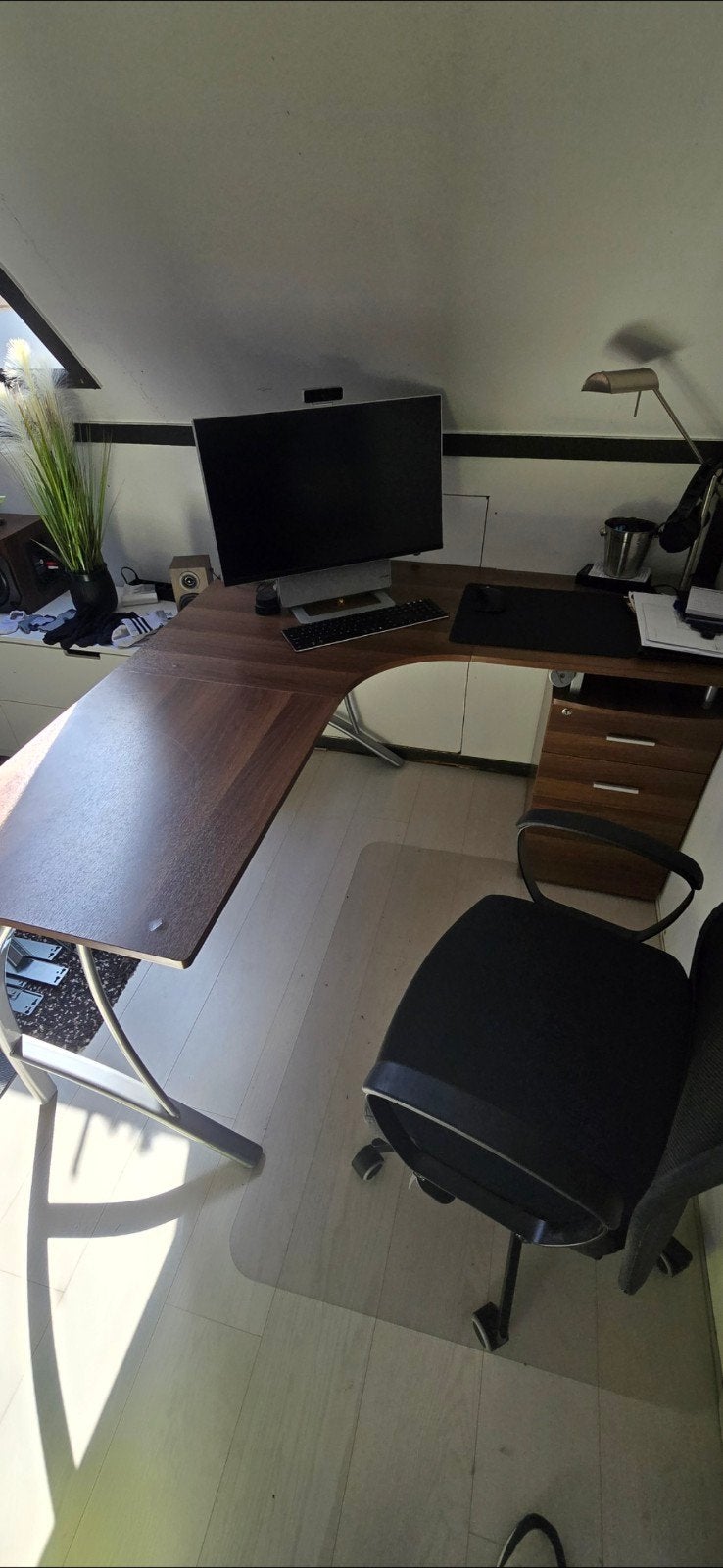 Hoekbureau 140x140cm, Ophalen, Met lades, Gebruikt, Hoekbureau