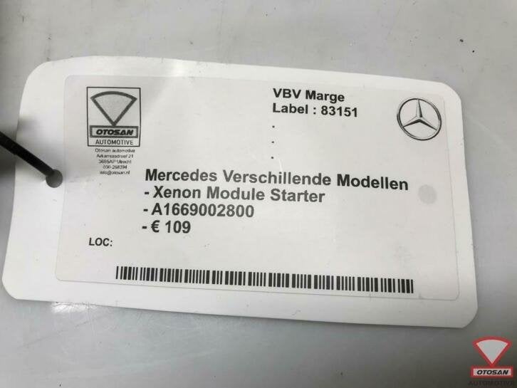mercedes a b c e s cla xenon module starter a1669002800 222, Gebruikt, Mercedes-Benz AG, Mercedes-Benz, Ophalen of Verzenden