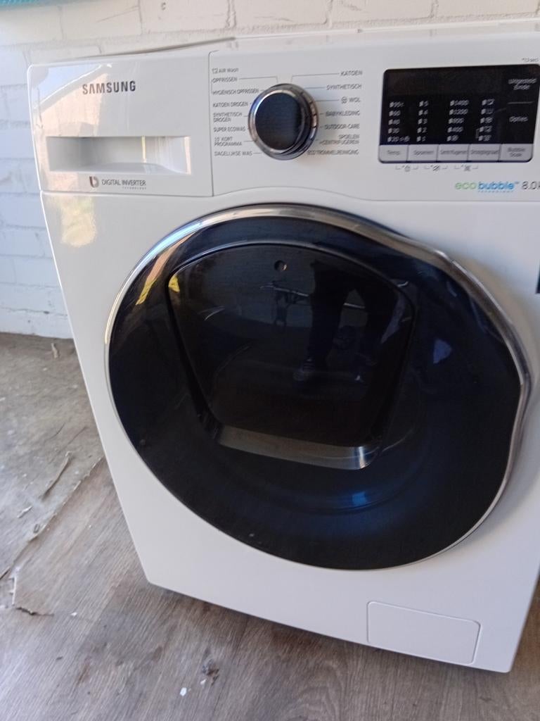Samsung wasdroogcombinatie EcoBubble, Witgoed en Apparatuur, 6 tot 8 kg, Ophalen, Zo goed als nieuw, 85 tot 90 cm