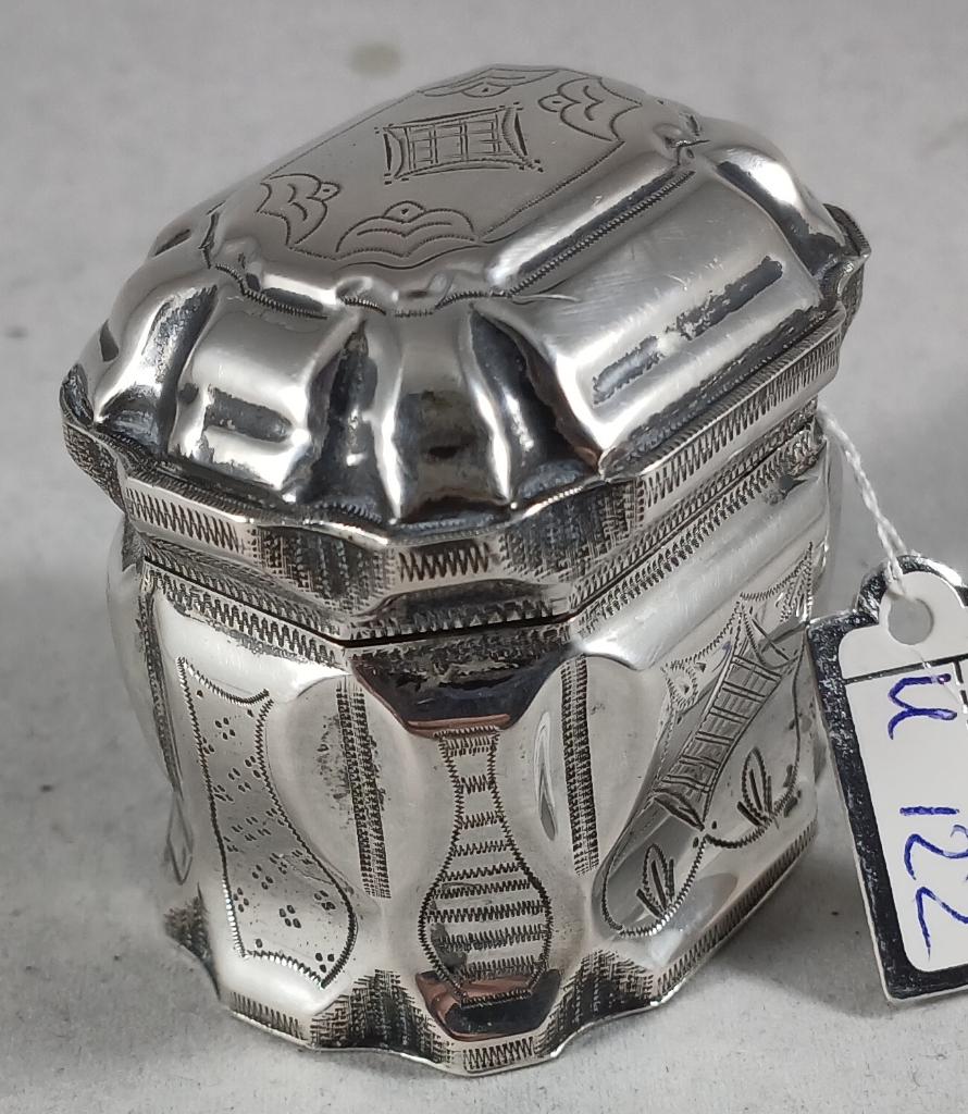 Zilveren Loderein doosje antiek 835 zilver, Ophalen of Verzenden, Zilver