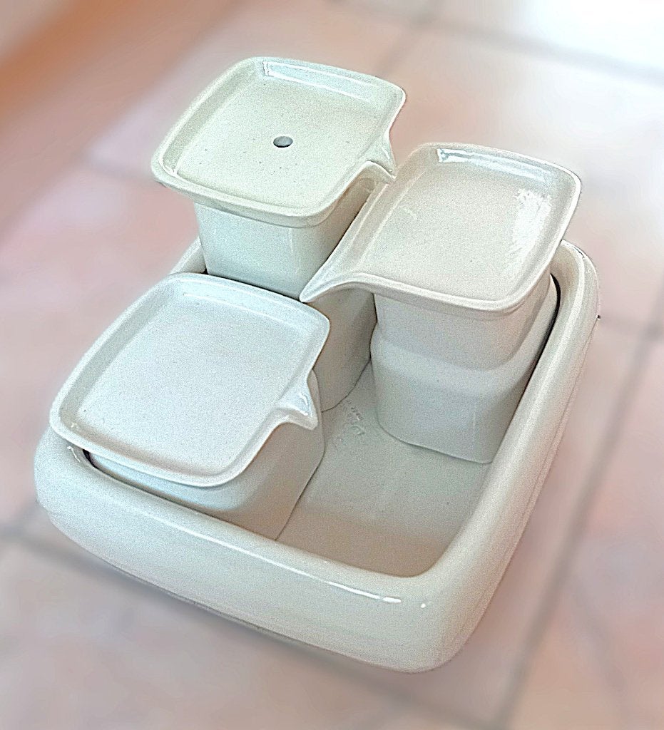 Keramische drinkfontein - Miaustore - creme ~25x28x18 cm, Ophalen, Ergonomisch