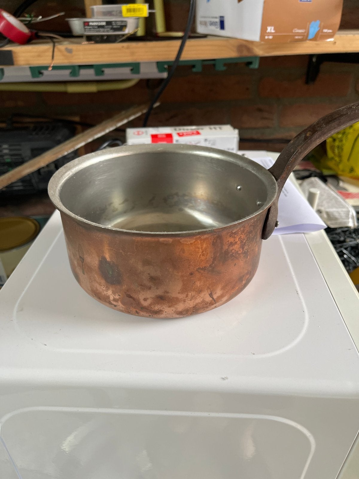 Mooie zware koperenpan, Ophalen of Verzenden, Gebruikt, Koper, Overige typen