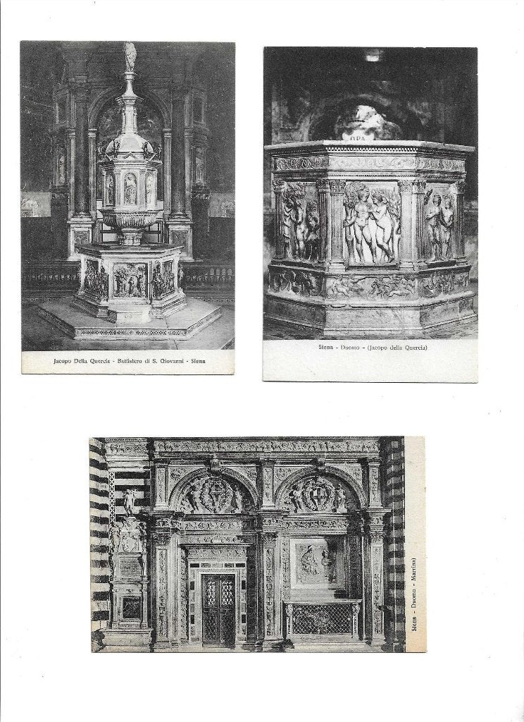siena  italië  3x  marrina duomo  giovanni  quercia  goudcol, Verzenden