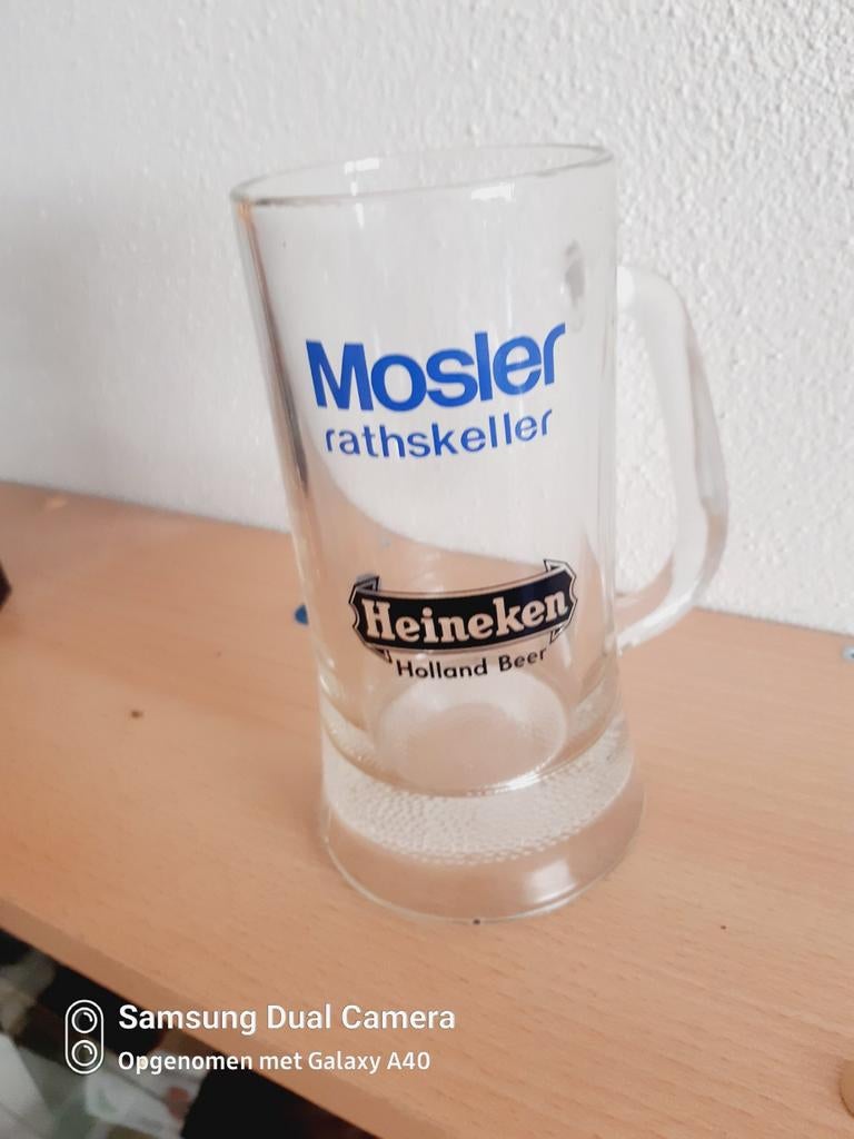 Mooie Heineken dubbel druk pul uit Amerika, Ophalen of Verzenden, Zo goed als nieuw, Pul(len), Heineken