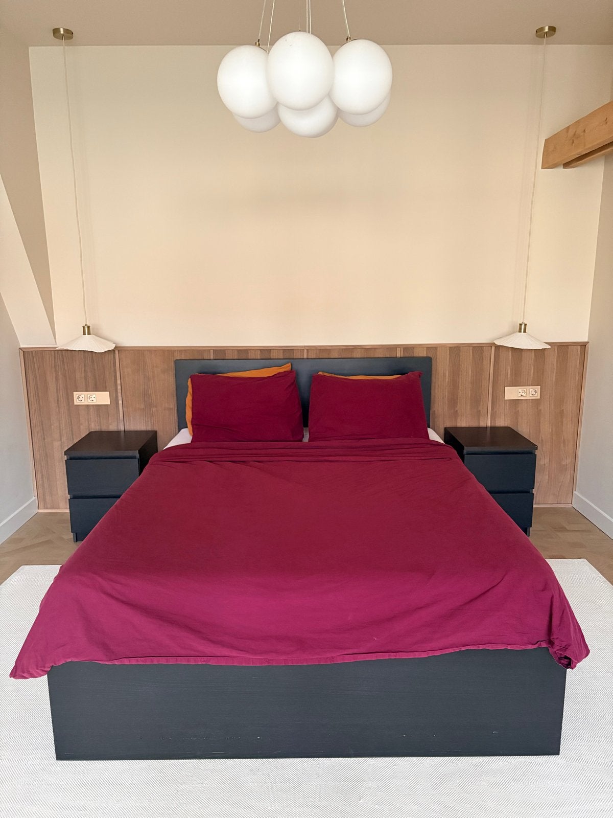 Ikea Malm bed 140x200 met lades en nachtkastjes, Huis en Inrichting, Slaapkamer | Bedden, Ophalen, Gebruikt, Zwart, Tweepersoons