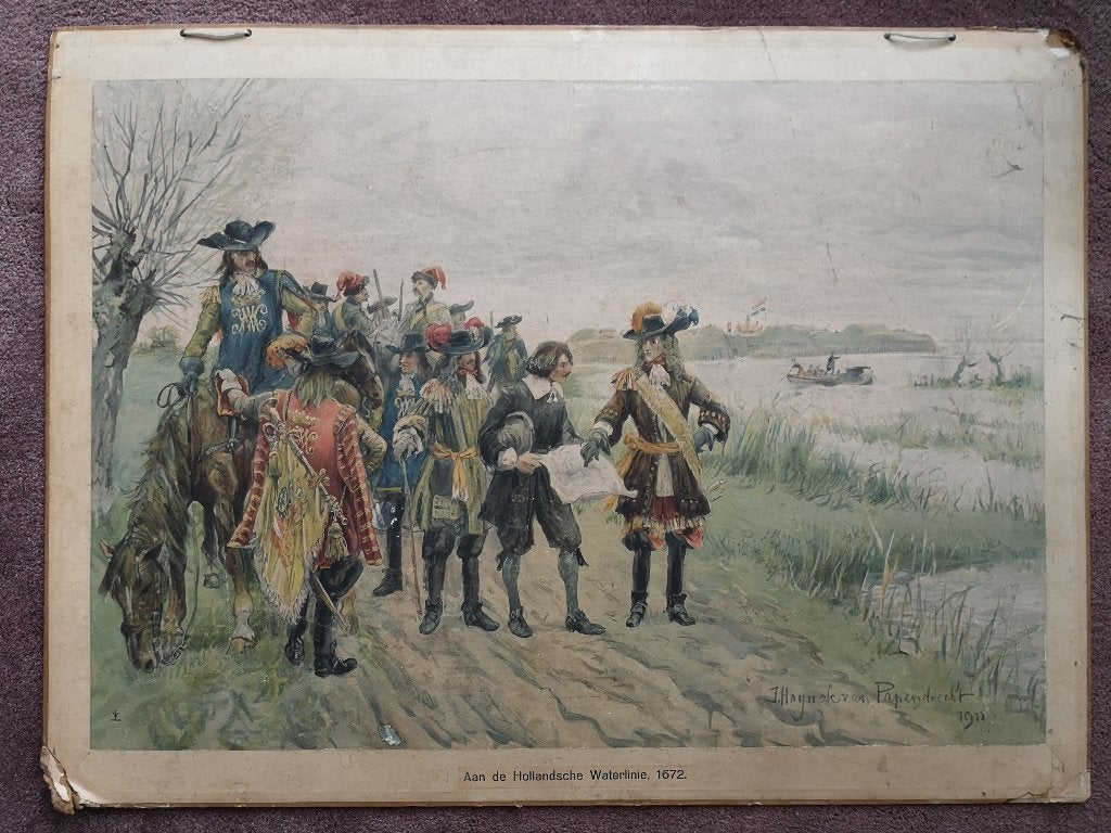 Schoolplaat - Aan de Hollandsche waterlinie 1672, Ophalen, Geschiedenis