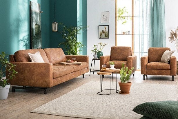 Woonsquare Salamanca driezitsbank Cancun Oak, Ophalen, Gebruikt, 150 tot 200 cm, Driepersoons